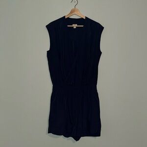 J. Crew Factory navy v-neck romper